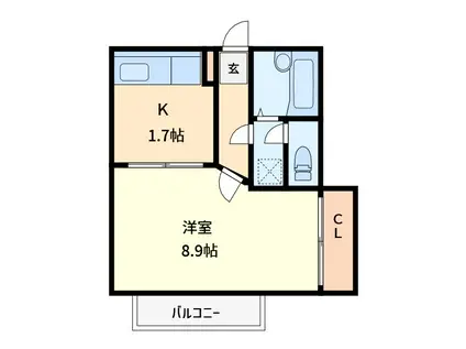 メゾンクリステーナ(1K/3階)の間取り写真