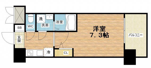S-RESIDENCE大阪同心(1K/14階)の間取り写真