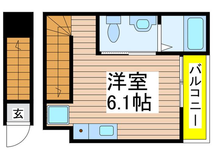 ベレガンス鷹の台II B棟(ワンルーム/2階)の間取り写真