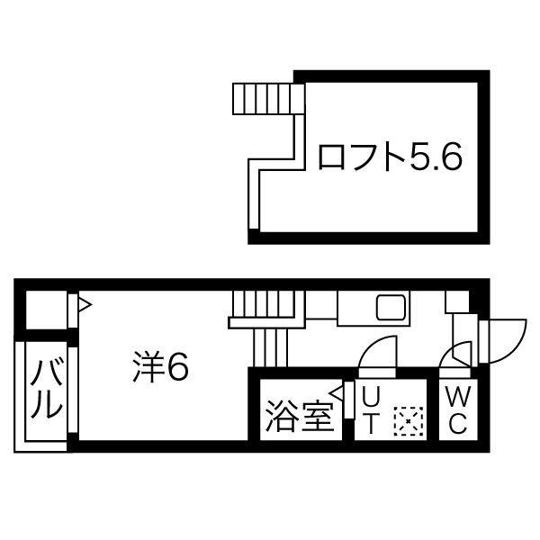 ハーモニーテラス長田町(1SK/1階)の間取り写真