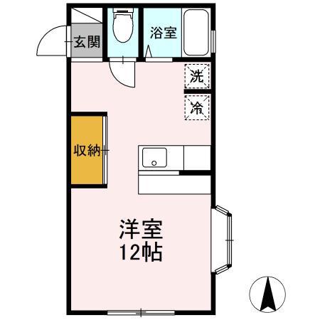 パークヴィラ(ワンルーム/1階)の間取り写真