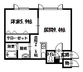 ANON626(1LDK/2階)の間取り写真