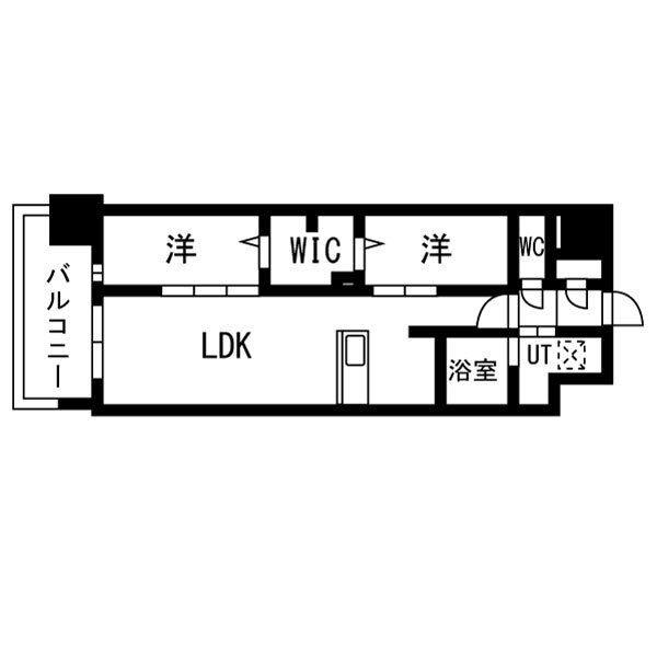 DRAW上本町(2LDK/7階)の間取り写真