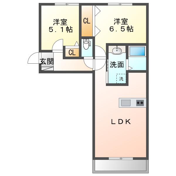 上毛電鉄 三俣駅 徒歩24分 3階建 築1年(2LDK/1階)の間取り写真