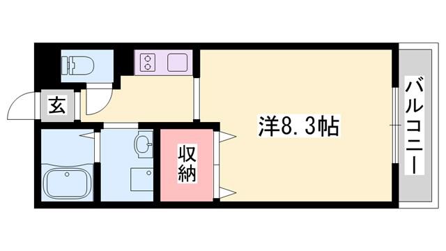 グランドール北八代(1K/2階)の間取り写真