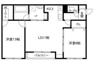 GARDENS Ⅱ(2LDK/2階)の間取り写真