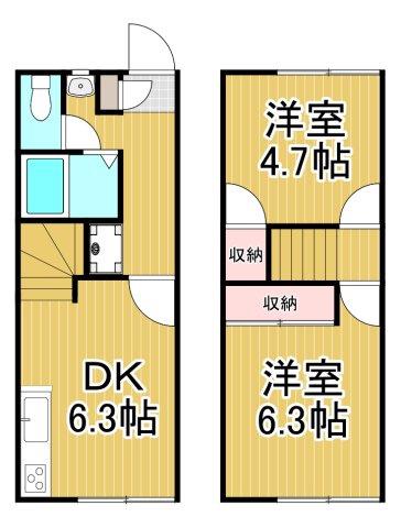 レオパレス広田(2DK/1階)の間取り写真
