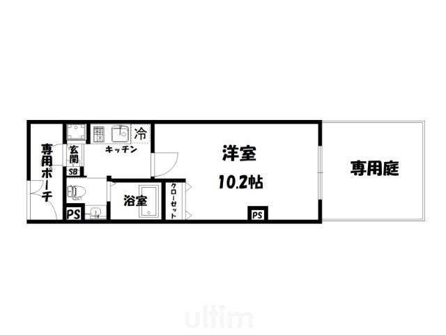 INFINITY(1K/1階)の間取り写真
