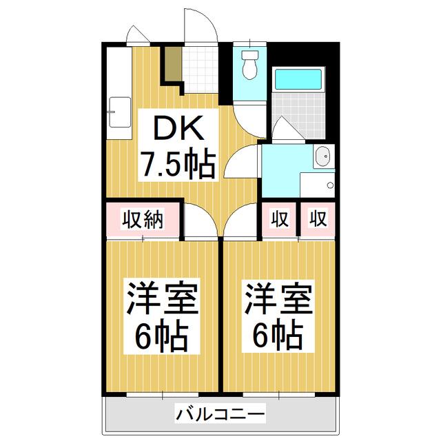 メゾンサンシティ(2DK/3階)の間取り写真