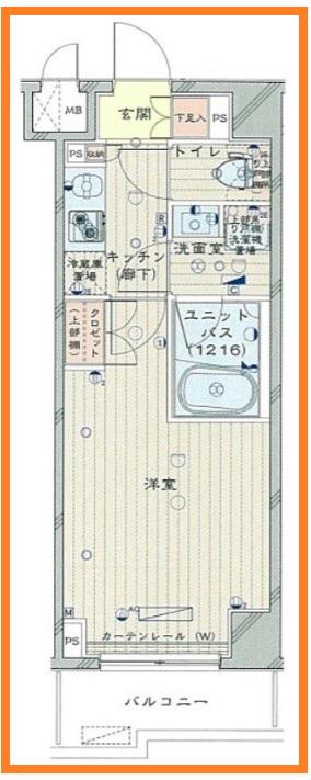 ルーブル高島平(1K/2階)の間取り写真