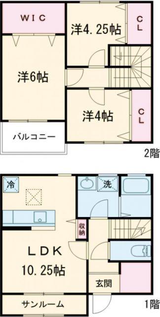 リーブルファイン長太栄町IV(3LDK/1階)の間取り写真