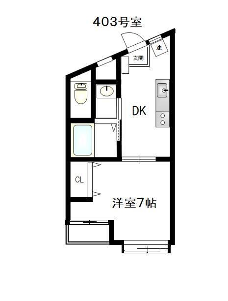 グリーンピア新横浜(1DK/4階)の間取り写真