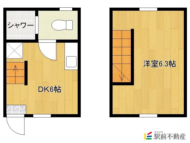 サンマリノ大角II(1DK/1階)の間取り写真