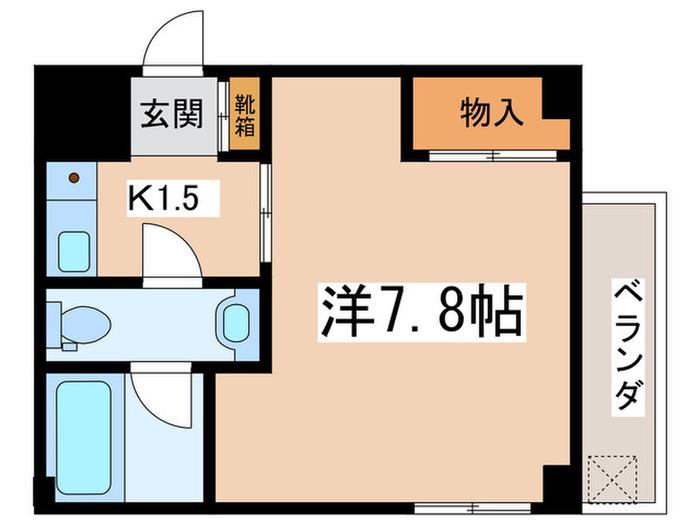 KYビルA(1K/1階)の間取り写真