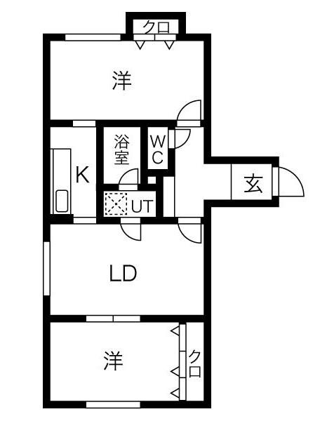 フロンティアN35(2LDK/4階)の間取り写真