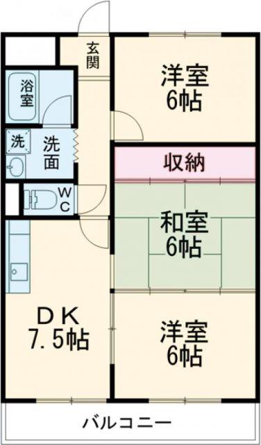 エスポア21(3DK/3階)の間取り写真
