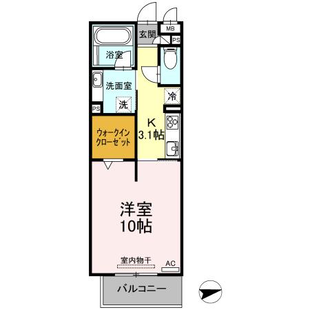 LUNA SOLEIL(1K/2階)の間取り写真