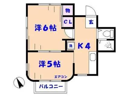 ライトハイム(2K/3階)の間取り写真