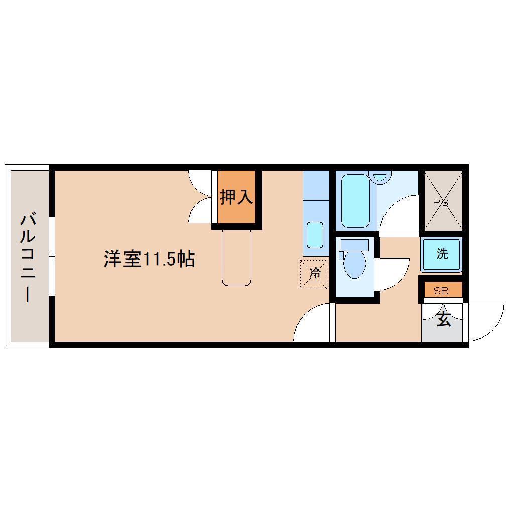 幸町アヴェニュー(1K/4階)の間取り写真