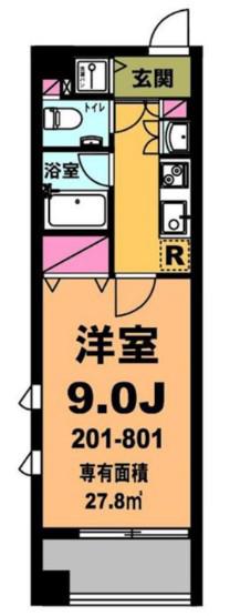 月村マンションNO30(1K/3階)の間取り写真
