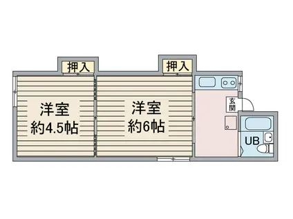 東京メトロ千代田線 湯島駅 徒歩1分 3階建 築67年(2K/3階)の間取り写真