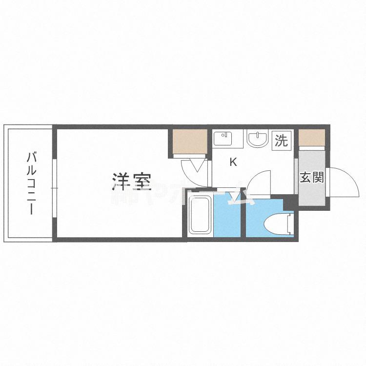 エスリード上本町北(1K/8階)の間取り写真