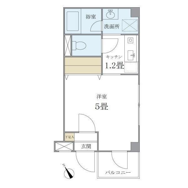 キバサンフラット(1K/3階)の間取り写真