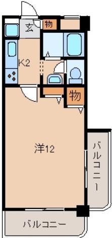フォルテ砂山南(1K/3階)の間取り写真