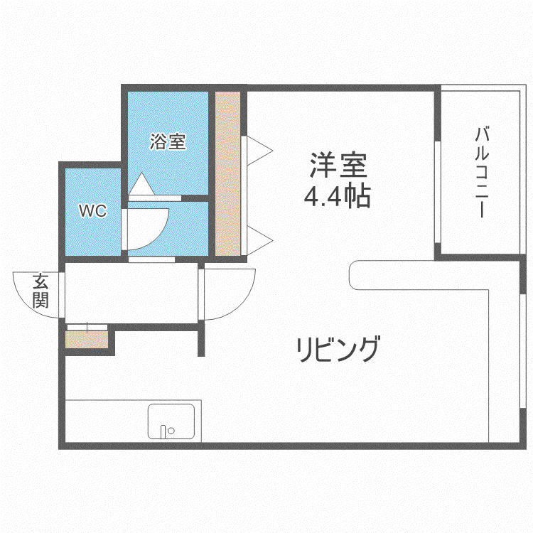 ハウスオブリザ澄川壱番館(1LDK/3階)の間取り写真