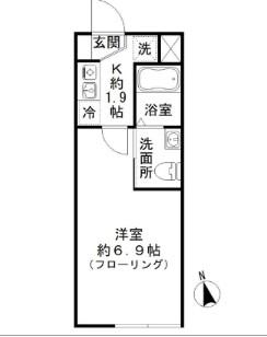 GRANDIR西新井大師(1K/2階)の間取り写真