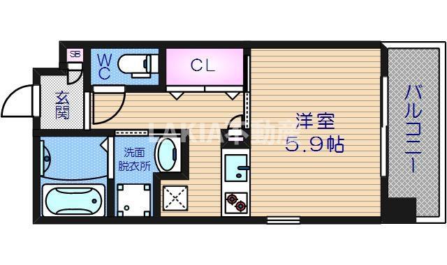 IL BIANCO(1K/13階)の間取り写真