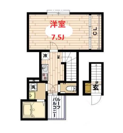 SUNNYHOUSEI(1K/2階)の間取り写真
