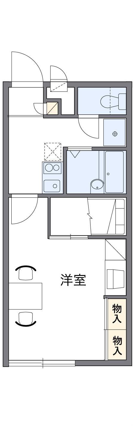 レオパレスフェリーチェ弐番館(1K/1階)の間取り写真