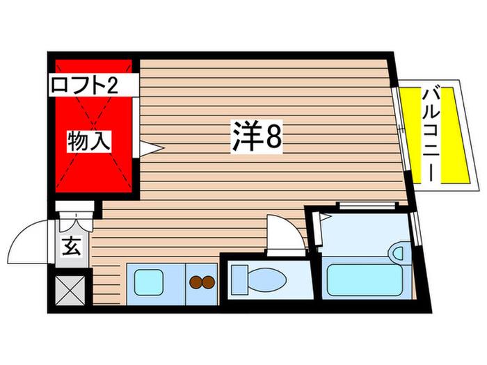 サンメロディ(ワンルーム/4階)の間取り写真