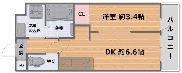 ザ・ガーネットスイートレジデンス山科ウエスト(1DK/2階)の間取り写真