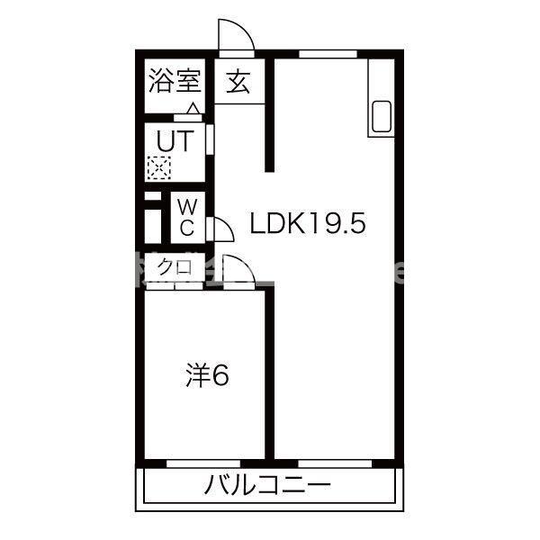 山本マンション(1LDK/1階)の間取り写真