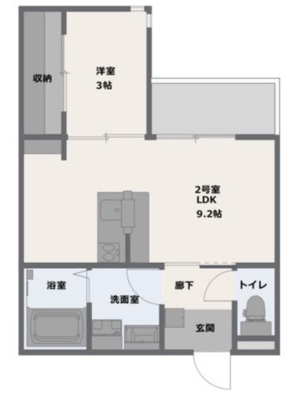 ラグーナ地御前(1LDK/1階)の間取り写真