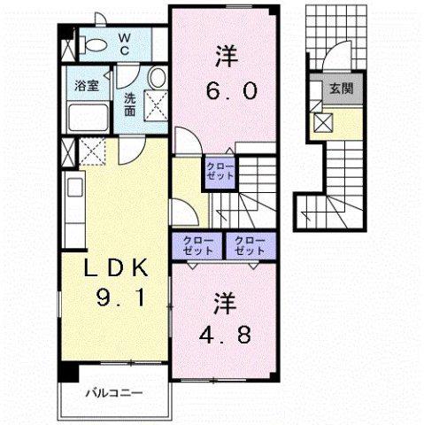 サンリット(2LDK/1階)の間取り写真
