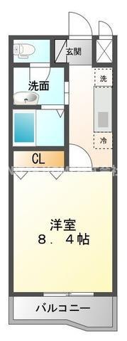 エルメゾン 東羽合(1K/1階)の間取り写真