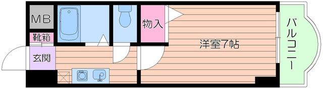 ノルデンハイム小松(1K/2階)の間取り写真