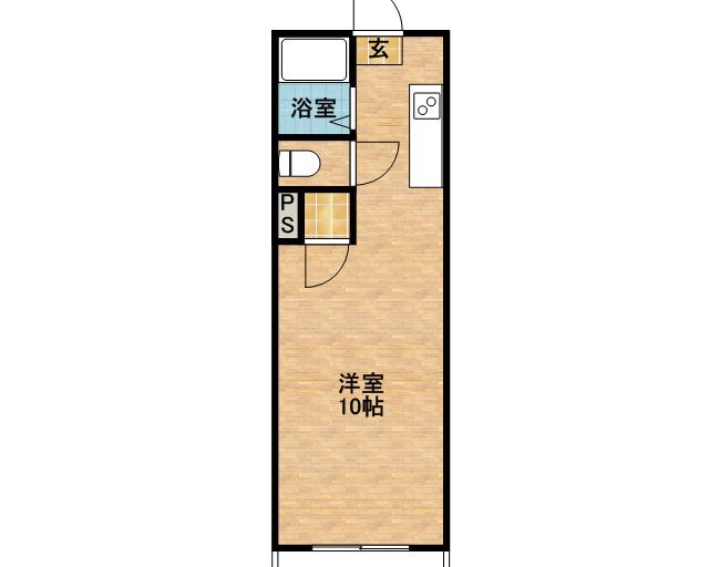 パークサイド紫原(ワンルーム/3階)の間取り写真