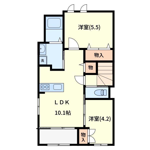 ルピナス(2LDK/2階)の間取り写真