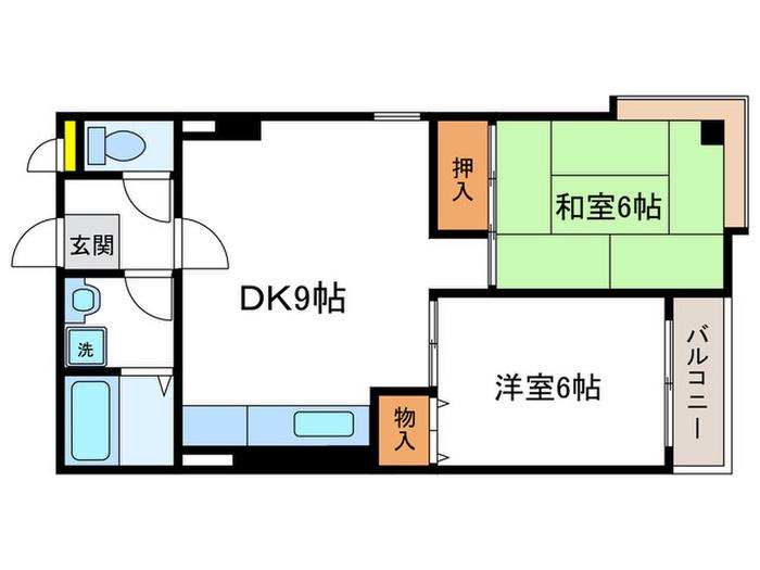 エグゼII(2DK/3階)の間取り写真