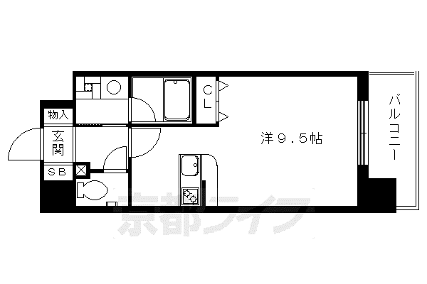 ベラジオ烏丸御池II(1K/10階)の間取り写真