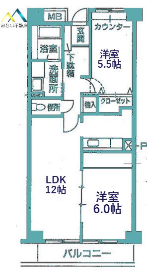 コンフォートK(2LDK/4階)の間取り写真