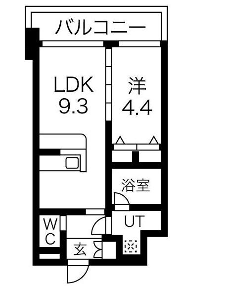スプランディッド安土町(1LDK/3階)の間取り写真