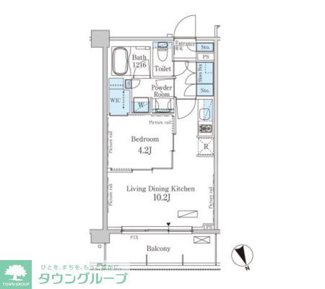 パークアクシス駒込HILLTOP(1LDK/2階)の間取り写真