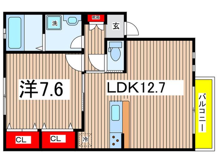 ヴランドール(1LDK/2階)の間取り写真