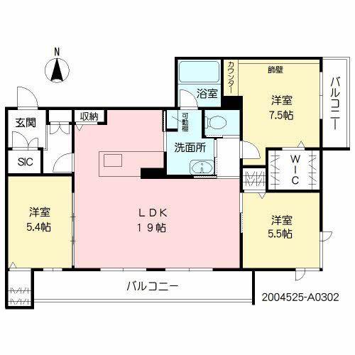  ベレオ本城東(3LDK/3階)の間取り写真