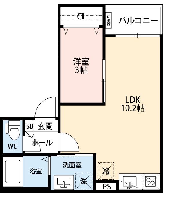 GRANDBLUENAGASUKA II(1LDK/2階)の間取り写真